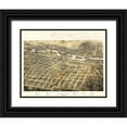 thumbnail image 1 of Ruger 18x15 Black Ornate Wood Framed with Double Matting Museum Art Print Titled - Aurora Illinois - Ruger 1867, 1 of 4