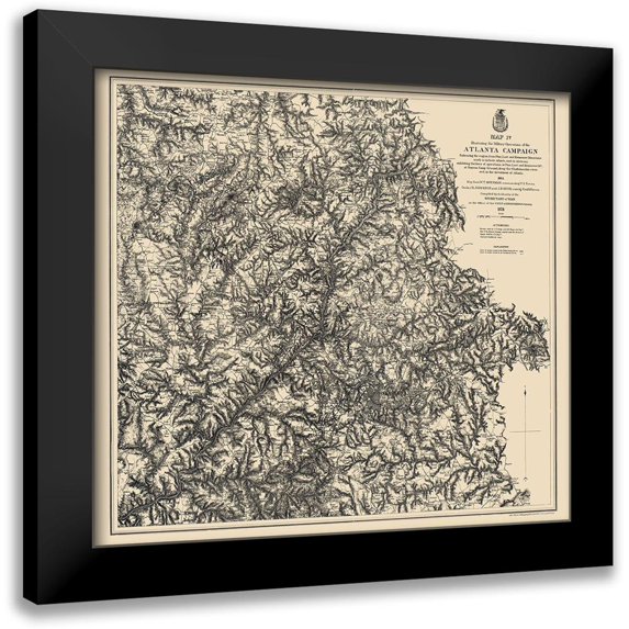 Ruger 22x20 Black Modern Framed Museum Art Print Titled - Atlanta Campaign IV - Ruger 1864