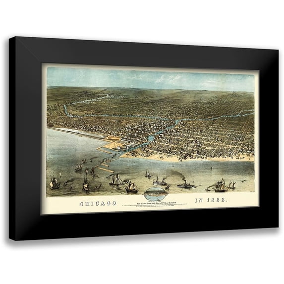 Ruger 24x17 Black Modern Framed Museum Art Print Titled - Chicago Illinois - Ruger 1868