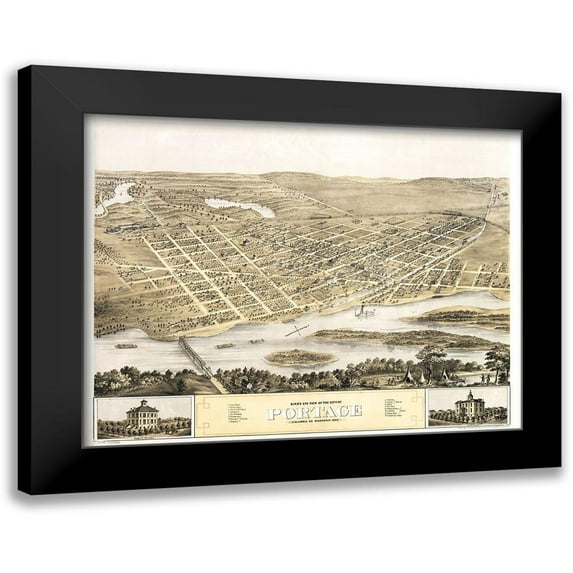Ruger 24x19 Black Modern Framed Museum Art Print Titled - Portage Wisconsin - Ruger 1868