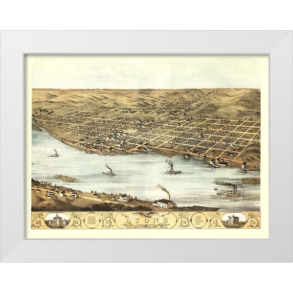 Ruger 24x19 White Modern Wood Framed Museum Art Print Titled - Lyons Iowa - Ruger 1868