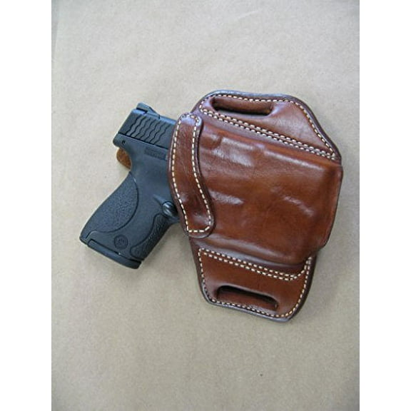 Ruger LC380 With LASER OWB Leather 2 Slot Molded Pancake Belt Holster TAN RIGHT HAND