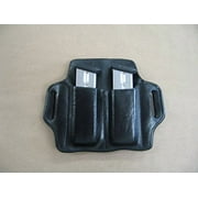 Ruger SR9, All American 9mm Leather 2 Slot Molded Pancake Belt Mag Pouch BLACK