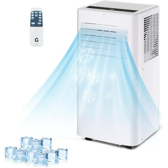 Rugerasy 10000 BTU Portable Air Conditioner,3-In-1 Standing AC Unit With Remote Control and Window Kit,Quiet Room Air Conditioner With Dehumidifier,Cools Up to 560 Sq. Ft. for Home Office