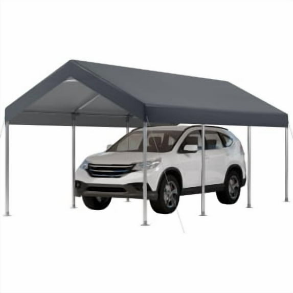 Rugerasy 10x20FT Carport, Car Canopy Heavy Duty for Car and Bike, Grey
