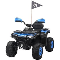 Rugerasy 12V 4 Wheeler ATV,Ride on Eletric Motorcycle, 2-Seater Electric Vehicle Toy Car with High&Low Speed, Music, Led Lights for 3-8 Years,Blue