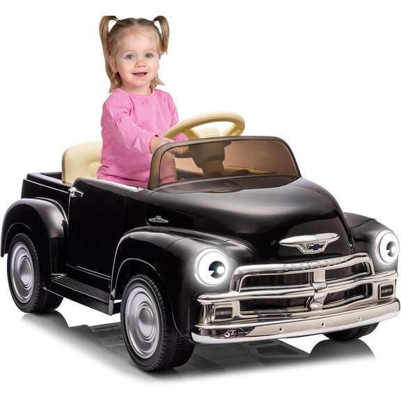Rugerasy 12V Ride On Car with Parent Remote,Toys for Ages 3-5,2 Speed,Front &Ear Headlights,Electric Cars with Dual Doors,4 Wheel Cushion,Music Player,Black