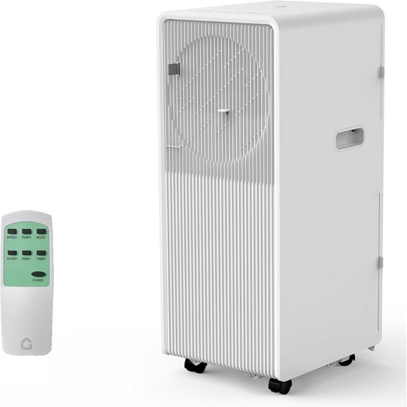 Rugerasy 14,000 BTU Drainage-free Portable Air Conditioner for Indoor Rooms,3-In-1 AC Unit for Bedroom 225-300 Sq.Ft,Dehumidifier,Fan,Sleep Mode,24 Timer,Remote Control,Window Kits,White