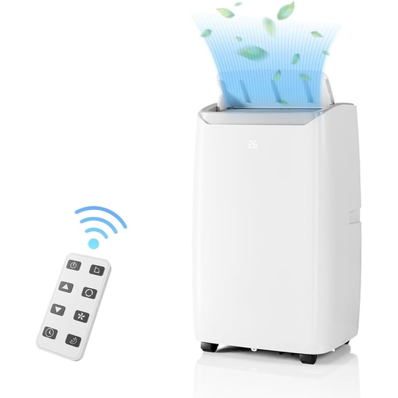 Rugerasy 14000 Btu Portable Air Conditioner Fast Cooling 750 Sq.Ft,Portable Ac Unit Built-In Cool,Dry,Fan Modes,Air Conditioner Portable for Room,Office,24H Timer Function,with Remote Control