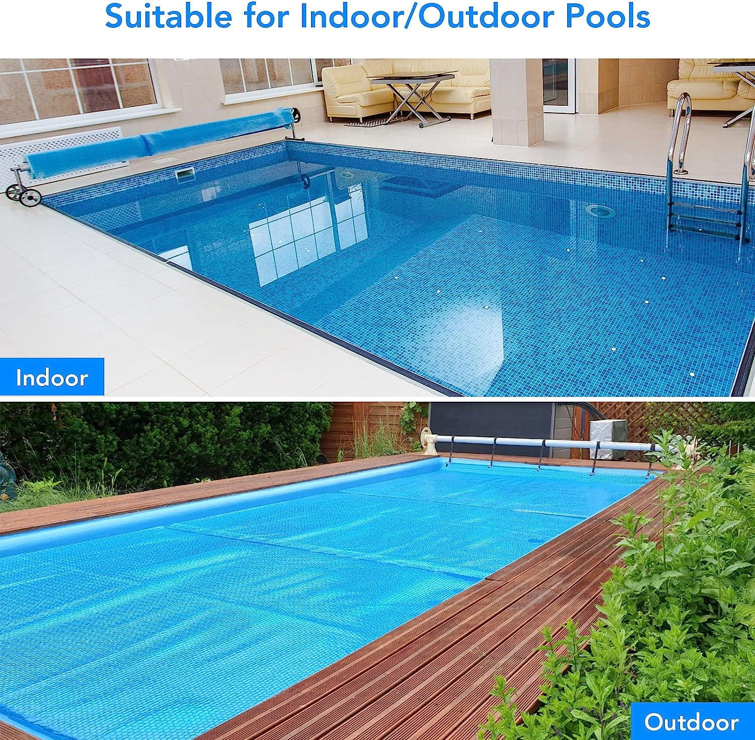 Rugerasy 16ftx32ft-300um Rectangle Pool Solar Cover,Heat Retaining ...