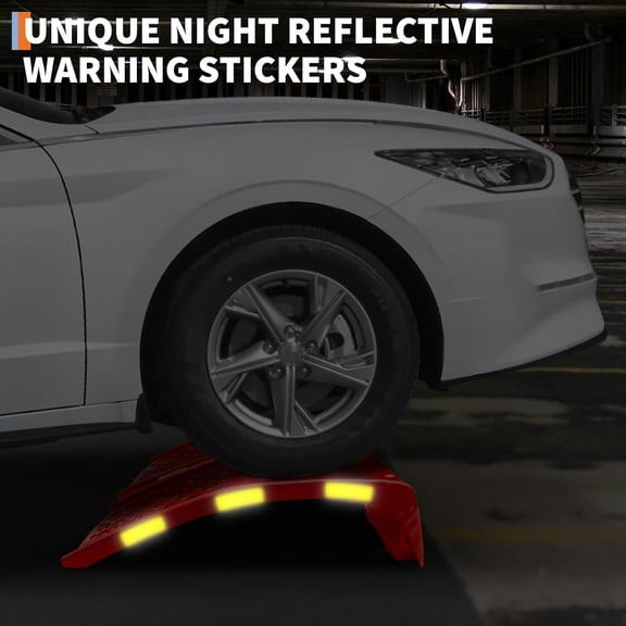 Rugerasy 2 Pack Car Ramps,Portable Truck Service Ramps with Reflective Stickers,8000LBS Capacity,Red