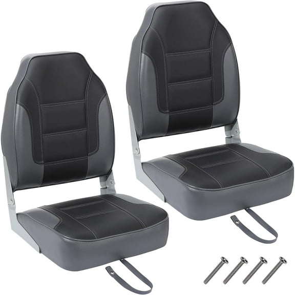 Rugerasy 2 Pack Folding Boat Seats Low Back, Weather-Resistant for Fishing