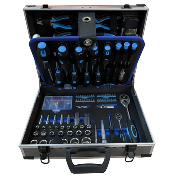 Rugerasy 247pcs Household Tool Kit, DIY Tools With Plastic Tool Suitcase, Steel Hand Tool Kit, Portable Tool Storage Organizer With Maintenance Tools,For Garage