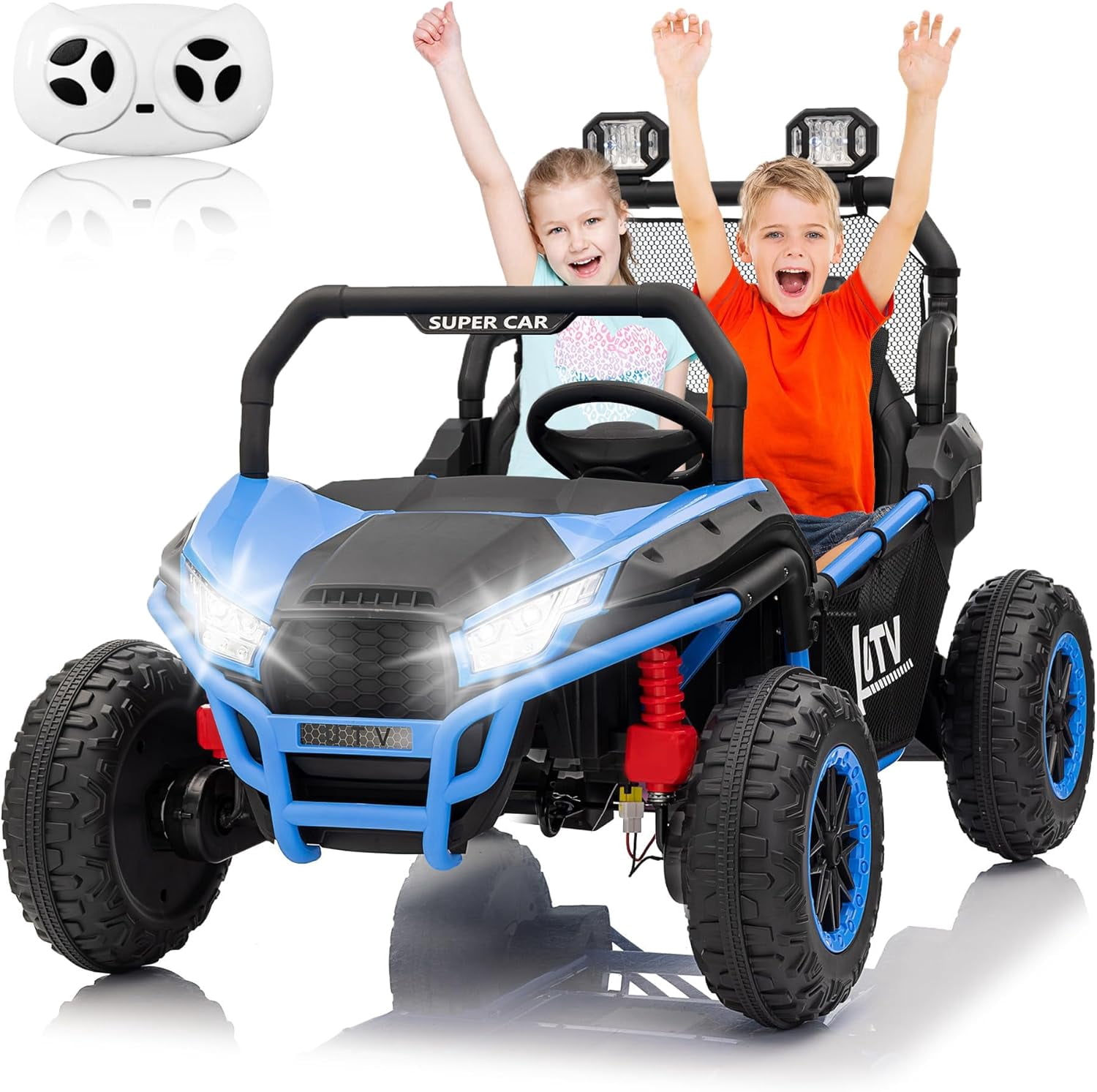 Remote Control Riding Cars For Kids Rugerasy 24V 2 Seater Ride on UTV Kids Car with Remote Control,Ride on ...