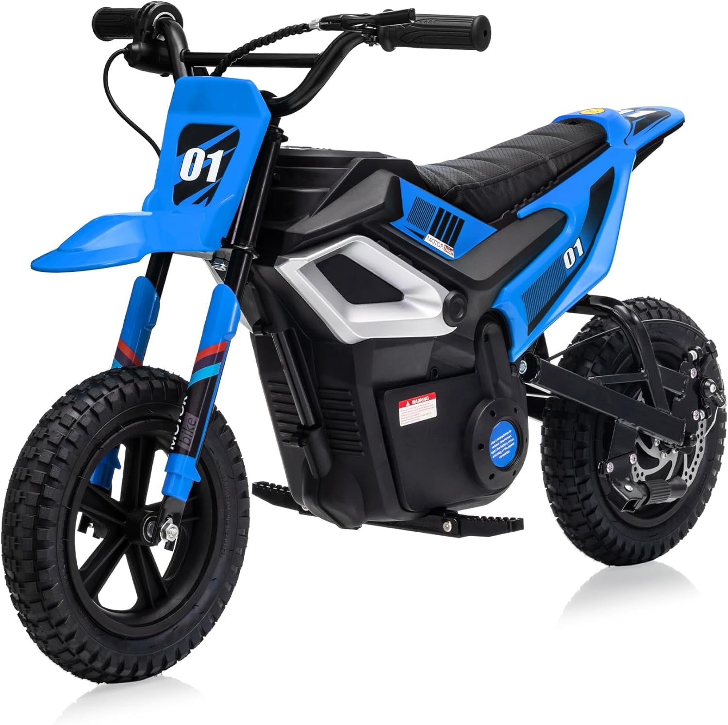 Rugerasy 24V Electric Dirt Bike,Ride on Motorcycle with Rear Wheel Suspension,12 Miles Range,Twist Grip Throttle,Rubber Tire,Birthday & Xmas Gifts,Blue