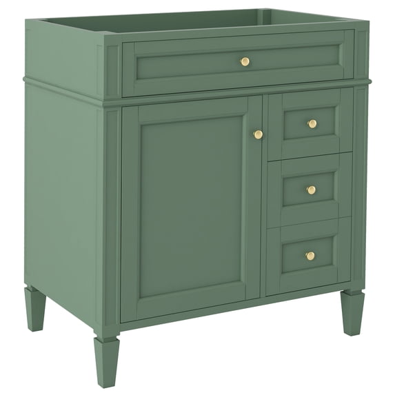 Rugerasy 30'' Bathroom Vanity Without Sink, Freestanding Bathroom Storage locker With 2 Drawers And 1 Tip-Out Drawer, 1 Enclosed Storage locker(Not Include Sink)