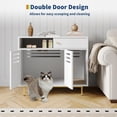 thumbnail image 1 of Rugerasy 31.5 Inch Cat Litter Box Enclosure,Hidden Litter Box Furniture with 2 Storage Compartments,Scratching Mat,Indoor Pet House Washroom,Dog Proof Kitty Litter Box Enclosure,White, 1 of 8