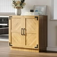 thumbnail image 1 of Rugerasy 31.5in Farmhouse Sideboard Buffet Cabinet with Storage,Modern Coffee Bar with Doors and Adjustable Shelf,Kitchen Storage Cabinets for Living Room,Black Brown, 1 of 7