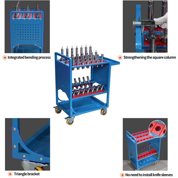 Rugerasy 35PC Tool Organizer Rolling Tool Cart On Wheels,Heavy Duty Tools Storage Rack,Tools Holder Rack for Mechanics Garage Warehouse Workshop,Blue