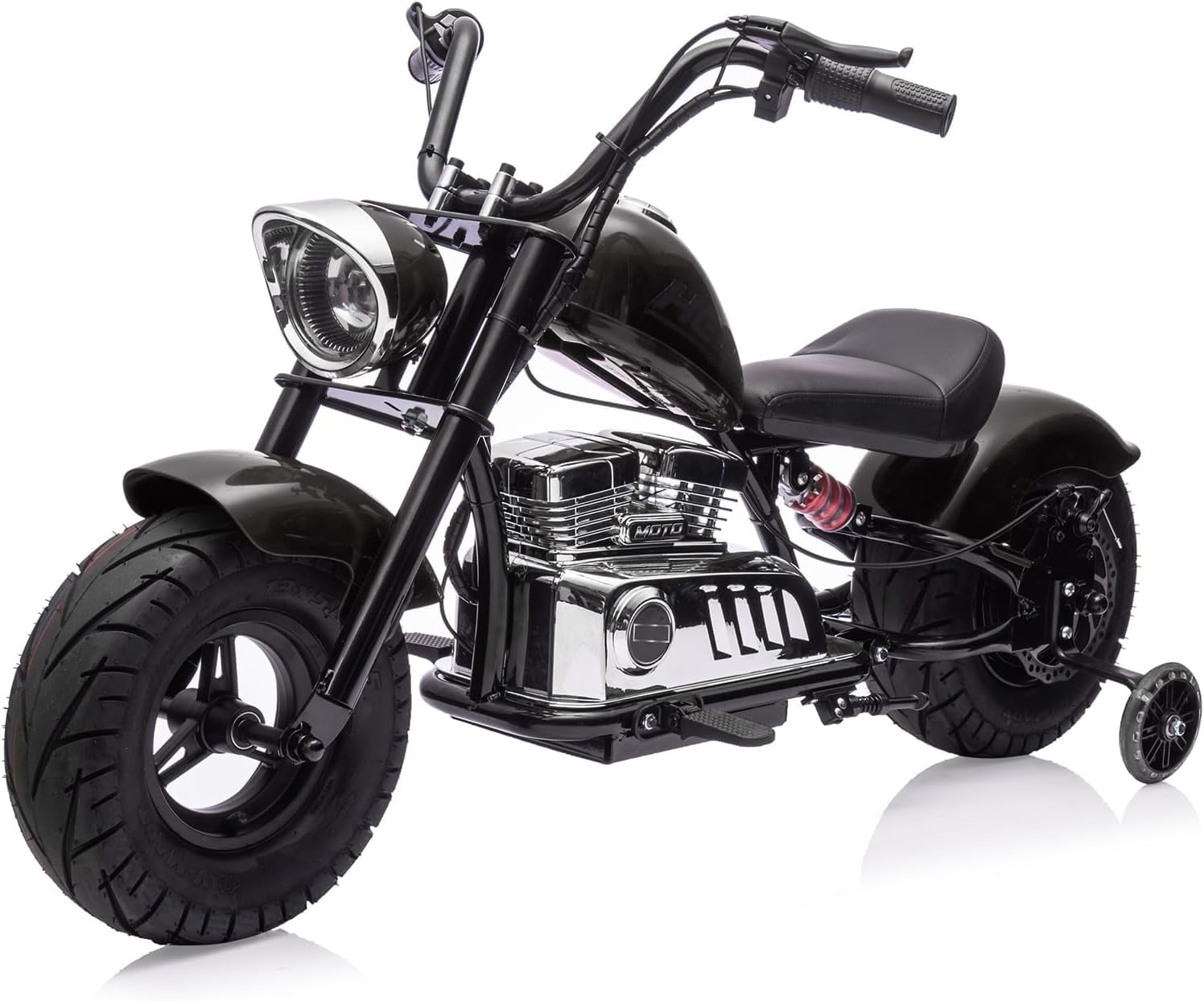 Rugerasy 36V 350W Ride On Off-Road Motorcycle,Electric Dirt Bike for Teens,Fast Speed 16.5mph with Music,Spring Suspension,Led Light,Black