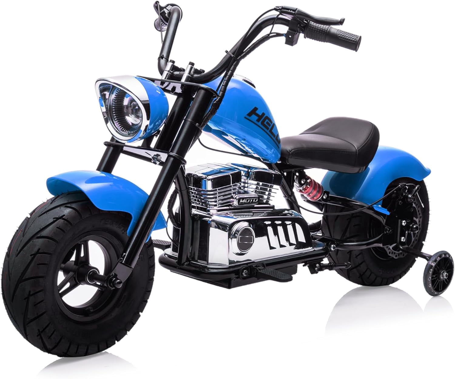 Rugerasy 36V 350W Ride On Off-Road Motorcycle,Electric Dirt Bike for Teens,Fast Speed 16.5mph with Music,Spring Suspension,Led Light,Blue