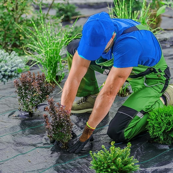 Rugerasy 4*100FT Weed Barrier Fabric,3.2oz Heavy Duty,Landscape Fabric & Ground Cover with UV Protection Easy Install for Gardens and Landscaping,3.2oz