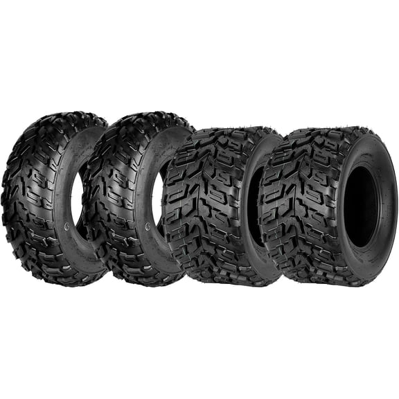 Rugerasy 4PC All-Terrain ATV/UTV Tires 23x7-10 Front & 22x11-10 Rear,6PR ATV Tire for Trail Riding,Mud,Sand,Farm,Black
