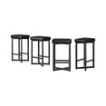 thumbnail image 1 of Rugerasy 4PC Bar Stools,24.6" Counter Height Backless Barstools,Upholstered PU Leather Seats with Metal X-Frame & Footrest,Modern Kitchen Stools for Home Bar,Black, 1 of 6