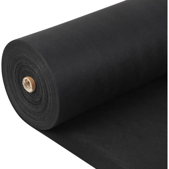 Rugerasy 4ft x 100ft | 6oz PP Non-Woven Weed Barrier,350N Tensile Strength & 440N Load Capacity for Driveway Stabilization,Erosion Contro,Black