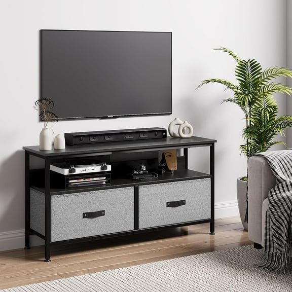 Rugerasy 50 Inch TV Stand for Living Room,Dresser TV Stand for with 2 Drawers,Small Entertainment Center with Storage,TV Console Table Furniture for Bedroom