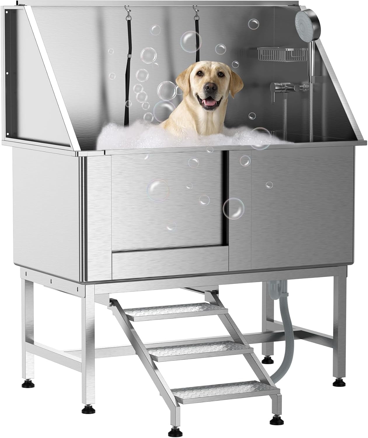 Rugerasy 50 inch Stainless Steel Dog Bathing Station, Dog Grooming Tub ...