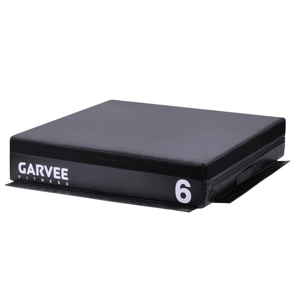 Rugerasy 6 Inch Plyo Box,Soft Plyometric Box,Stackable Adjustable Plyometric Jump Box,Foam Plyo Box for Home Gym,Strength Training,Black