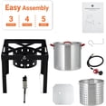 thumbnail image 1 of Rugerasy 60 QT Turkey Fryer,Outdoor Deep Fryer,Aluminum Seafood Boiler Steamer with Regulator,Fish Fryer Pot with Propane Stove Burner Stand and Thermometer Kit,Black + Aluminum, 1 of 8