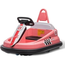 Rugerasy 6V Bumper Car, Electric Ride On with 360° Spin, Pink