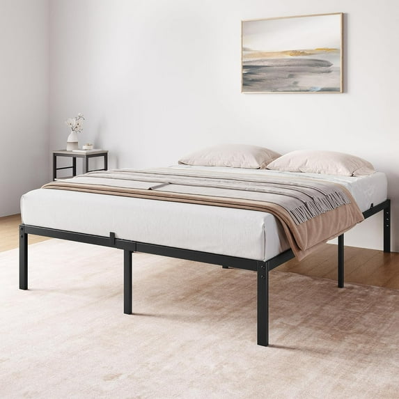 Rugerasy 8 Inch Full Bed Frame,Metal Platform Bed Frame,Storage Space Under The Bed,Sturdy Heavy Duty Bed Frame with Reserved Holes for DIY Headboard,Noise Free,FULL