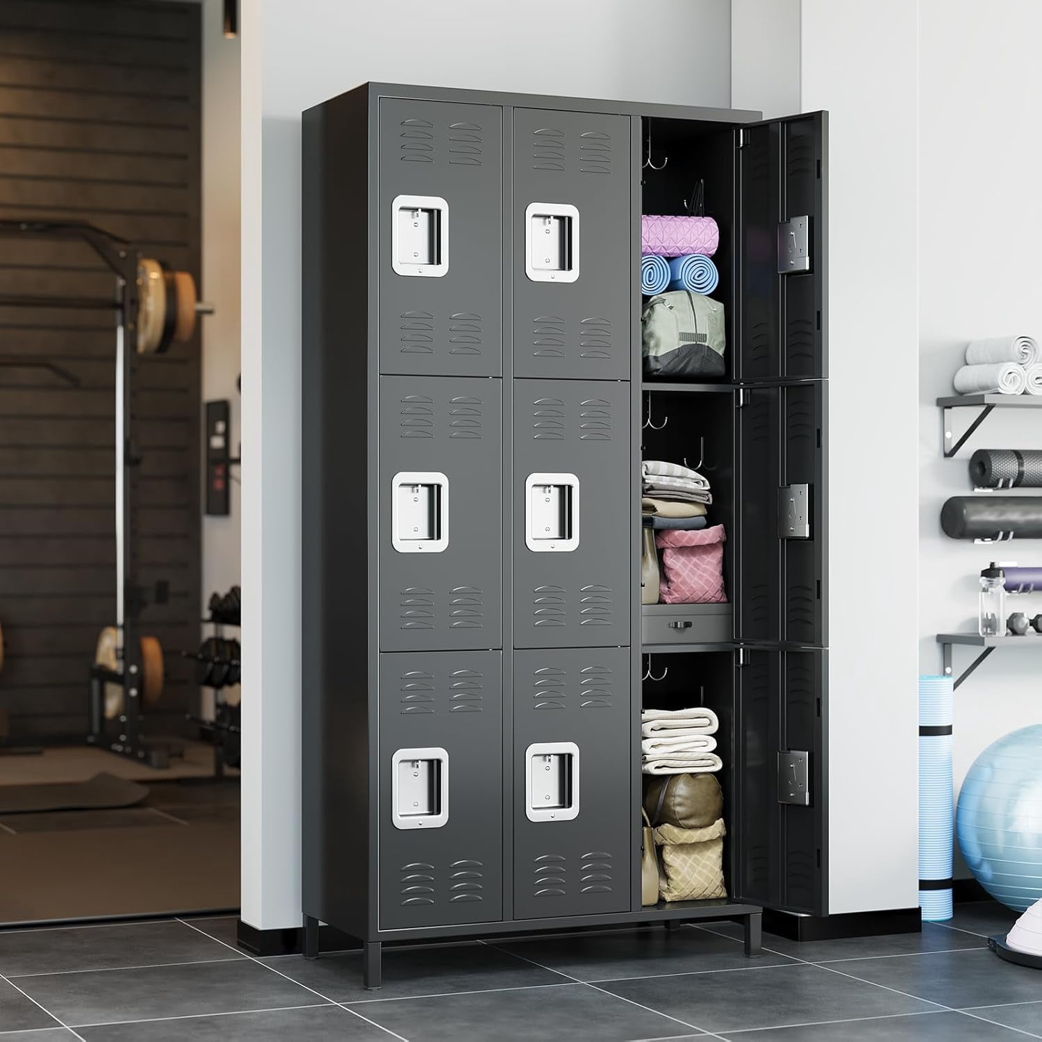 Rugerasy 9 Doors Metal Locker for Employees, School Office,Steel ...