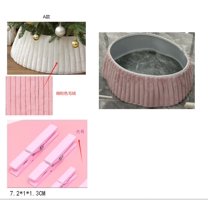 Rugerasy Christmas Tree Collar,Luxury Plush Christmas Tree Skirt with Stripe Textured Pattern for Xmas New Year Holiday Party Decor,Pink