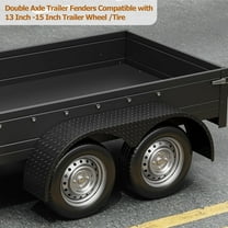 Rugerasy Double Axle Trailer Fenders,2Pcs Tandem Trailer Fender,66"x9.1"x20" Teardrop Enclosed Trailer Fender Replacement,Tandem Axle Trailer Fenders Fit for 13-15 Inch Wheels for Car Hauler,Black