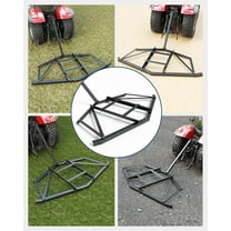 Rugerasy Driveway Drag 66Inch Width,Steel Driveway Grader with Pin-Style Hitch,Tow Behind Drag Harrow,Driveway Tractor Harrow with 2 Adjustable Bars,Heavy Duty Steel,Driveway Grader for ATV,UTV,Black