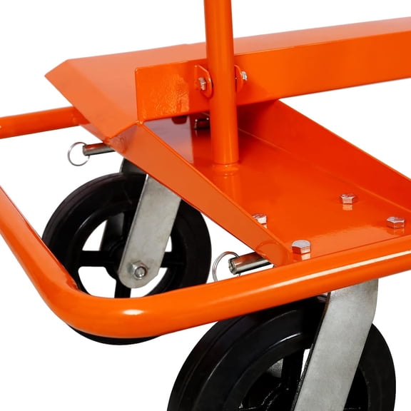 Rugerasy Drywall Cart,Heavy-Duty Drywall Cart with 2400 LBS Load Capacity and 8 IN Rubber Wheels,Orange