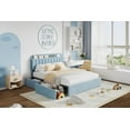 thumbnail image 1 of Rugerasy FULL Size Bed Frame with Storage Headboard and 2 Drawers,Girls Bed Frame with Boucle UpholsteRed Platform,Built-in Bookcase,No Box Spring Needed,Easy Assembly,Durable and Stylish,Blue, 1 of 7