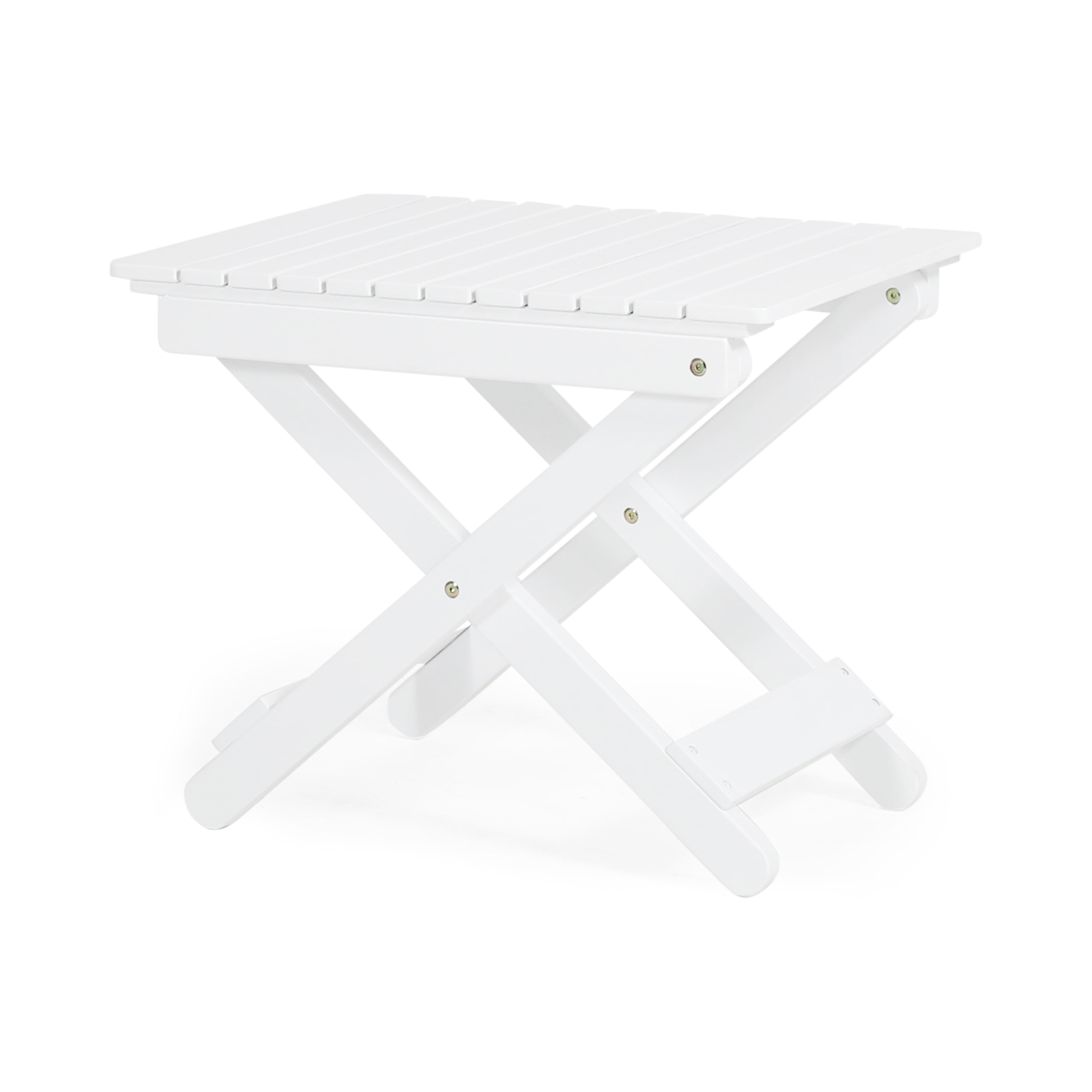 White Folding Wood Outdoor Patio Side Table