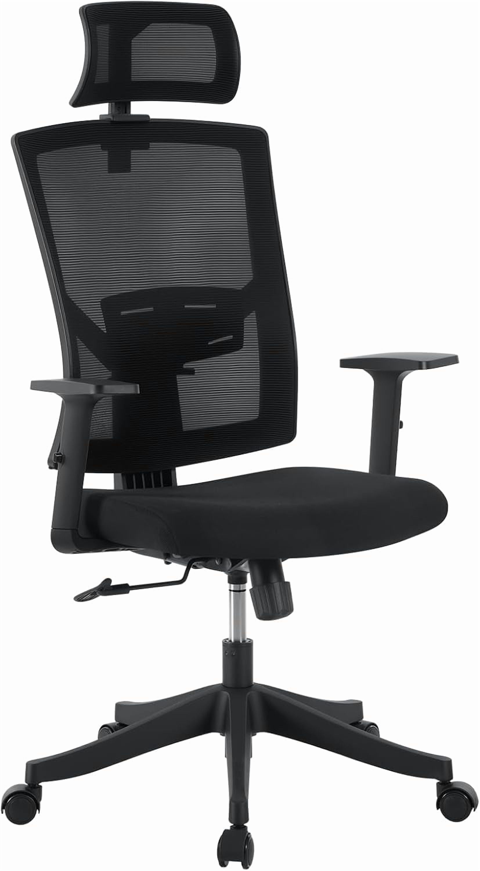 Rugerasy High Back Mesh Office Chair,Ergonomic Desk Chair Reclining,Full Ergonomic Support,Space-Saving Flip-Up Arms,Adjustable Headrest & Recline for Gaming,Black + Black