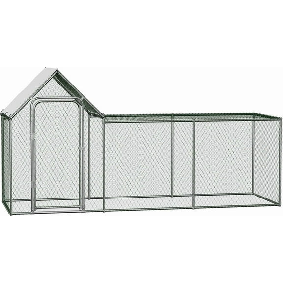 Rugerasy Large Metal Chicken Coop, Walk-in Poultry Cage for 10 Chickens