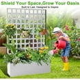 thumbnail image 1 of Rugerasy Metal Planter Box with Trellis,Planter Boxes with Trellis Privacy Screen,without wheels & Drainage Holes- for Climbing Plants Flower Vegetable,Decor for Backyard,Front Porch,Balcony,White, 1 of 8