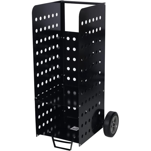 Rugerasy Outdoor Rolling Cart Dolly Storage Holder,Firewood Log Rolling Cart,Wood Rack Dolly for Easy Wood Transport,Black