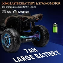 Rugerasy Powered Ride-Ons,12V ATV, Ride on Toy Car,4 Wheeler Quad Electric Vehicle, w/LED Lights, Full Metal Suspensions, Bluetooth, Music, USB, Treaded Tires,Khaki