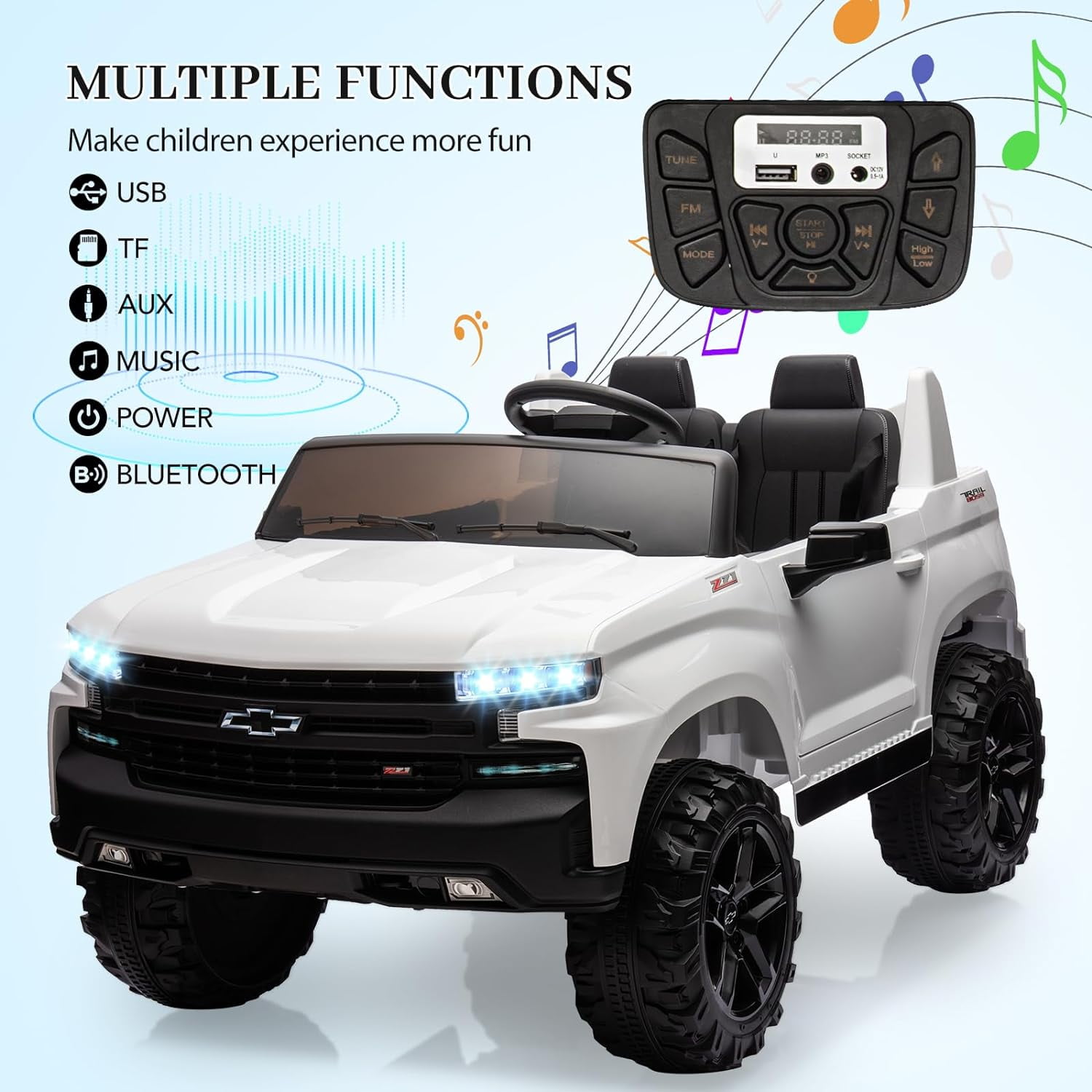 Rugerasy Powered Ride-Ons,2 Seaters Ride On Car, 24V Electric Car with ...