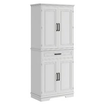 Rugerasy Practical Food Storage Cabinet,Freestanding Cabinet with 4 Doors,Drawers,4 Shelves,for Kitchen, Dining Room, Living Room