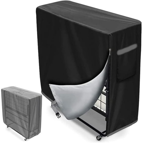 Rugerasy Rollaway Bed Storage Cover,Folding Bed Cover with Zipper UV Resistant Vent Hole Design Bed Storage Bag for Office Leisure Beds Camp Beds Escort Bed,Black